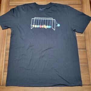 Threadless Black Unisex Tee Newton's Cradle Goodbye Pluto - Size XL